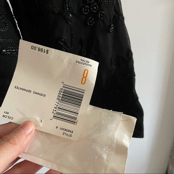 Liz Claiborne black silk beaded jacket with mandarin collar - Picture 9 of 10